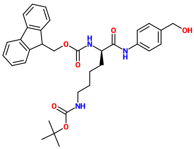 MC085225 (9H-Fluoren-9-yl)methyl tert-butyl (6-((4-(hydroxymethyl)phenyl)amino)-6-oxohexane-1,5-diyl)(R)-dicarbamate (image for) MC085225 (9H-Fluoren-9-yl)methyl tert-butyl (6-((4-(hydroxymethyl)phenyl)amino)-6-oxohexane-1,5-diyl)(R)-dicarbamate